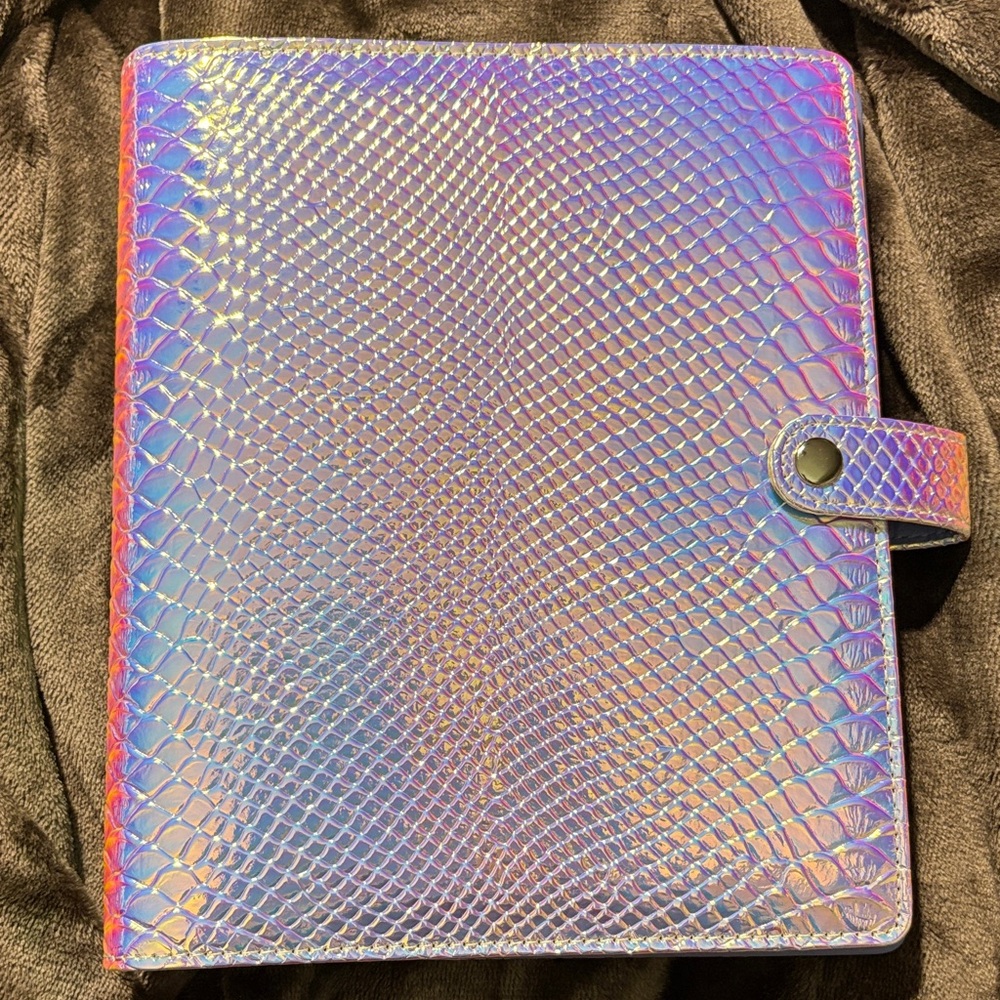 Holographic Snakeskin Patterned Planner Cover
